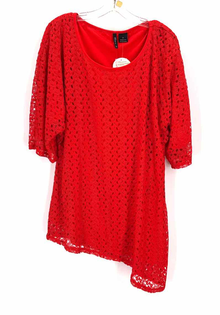 Size 2X NEW DIRECTION Red Lace Dress