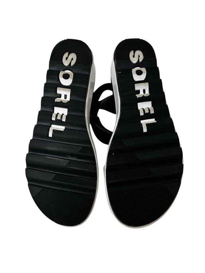 Shoe Size 8 Sorel Black/White Sandals