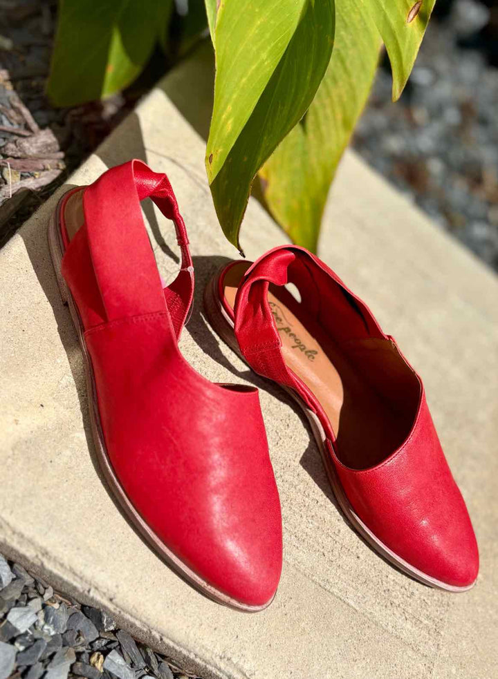 Shoe Size 40 FREE PEOPLE Red Leather Flats