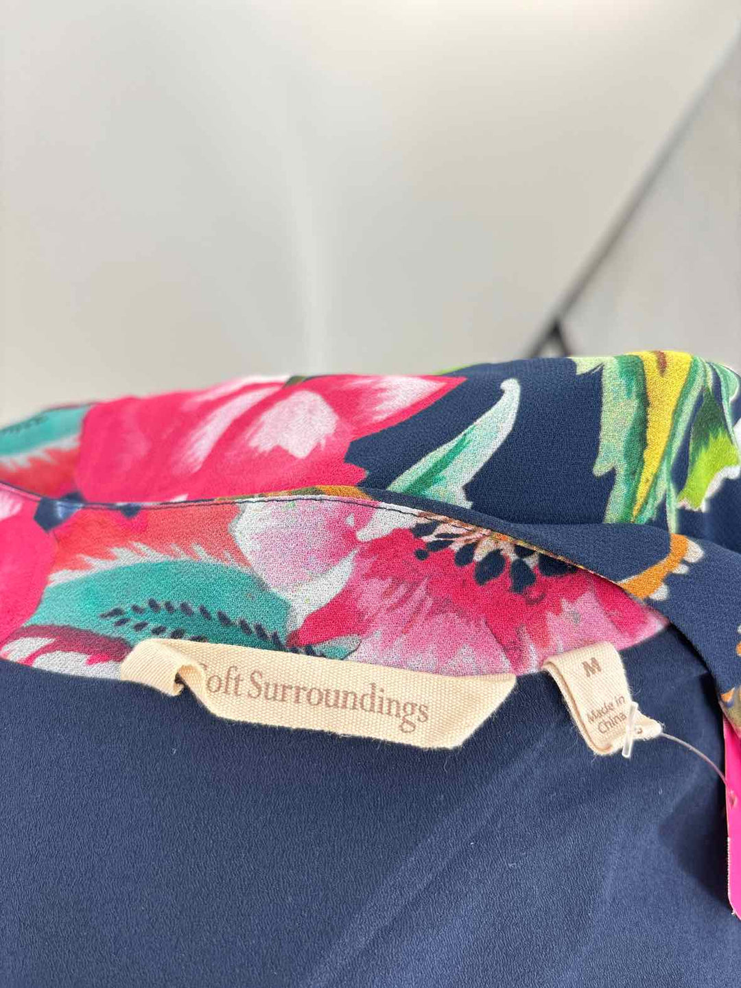 Size M SOFT SURROUNDINGS Navy Print Dress