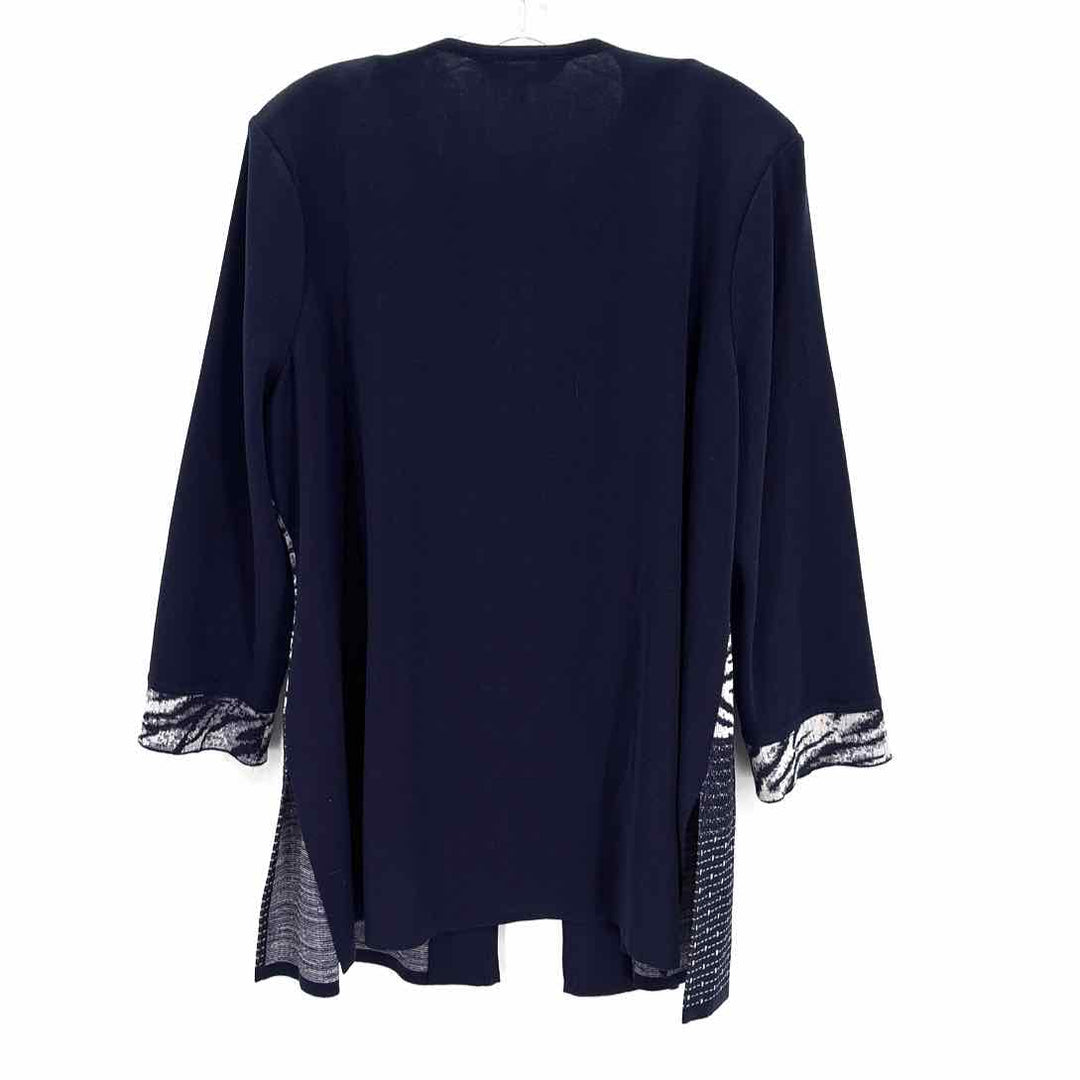 Size XL MING WANG Navy Knit Sweater