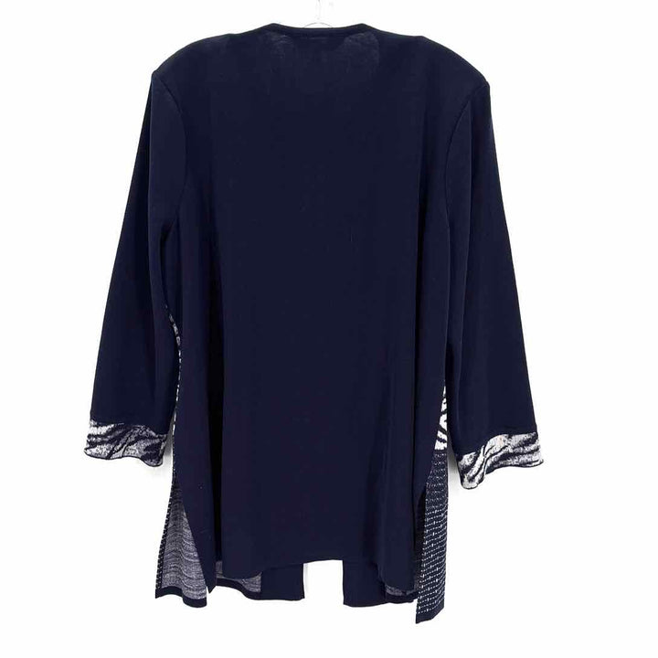 Size XL MING WANG Navy Knit Sweater