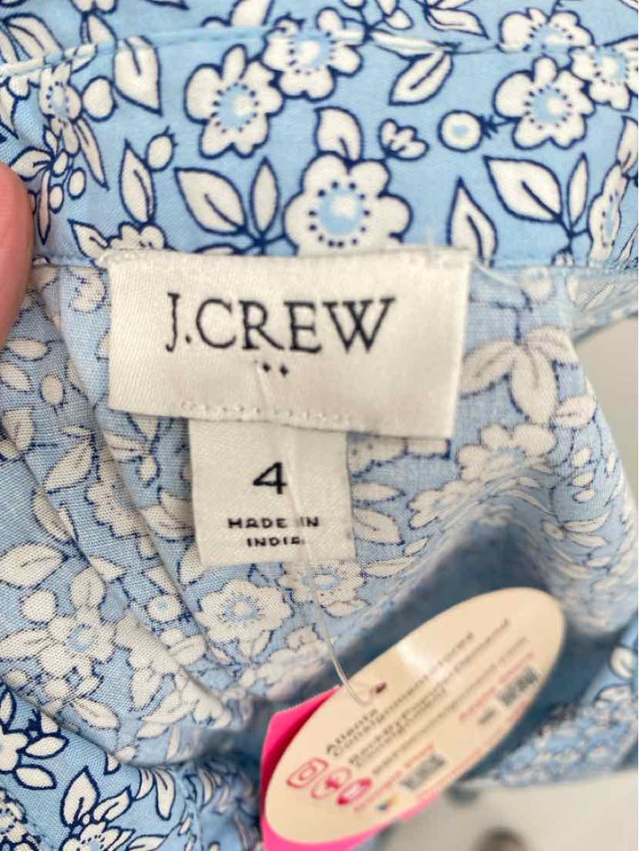 Size 4 J Crew Blue Print Dress