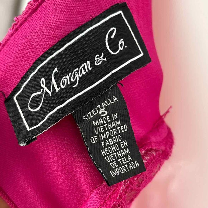 Size 5 MORGAN & CO Hot Pink Lace Dress