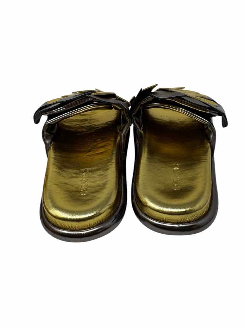 Shoe Size 9 FARM RIO Gold Leather Sandals