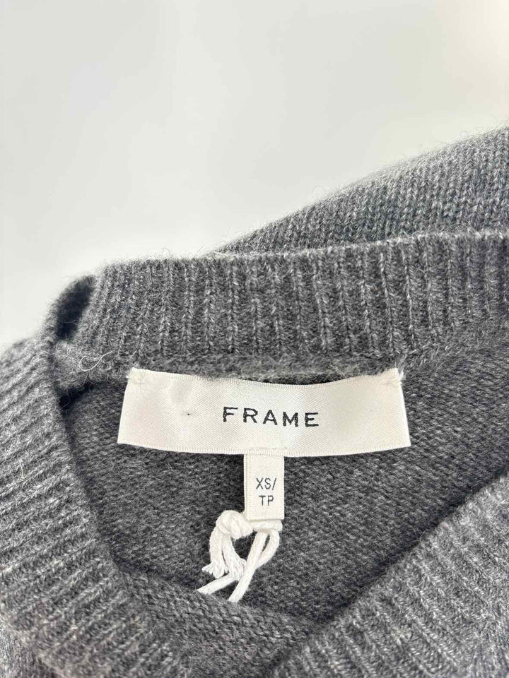Size XS FRAME Gray Cashmere Sweater