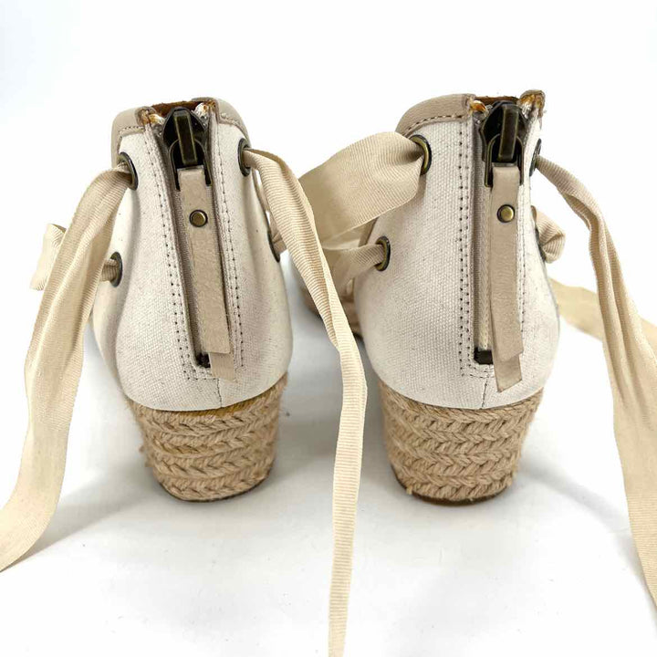 Shoe Size 6.5 Ugg Ivory Canvas Wedge