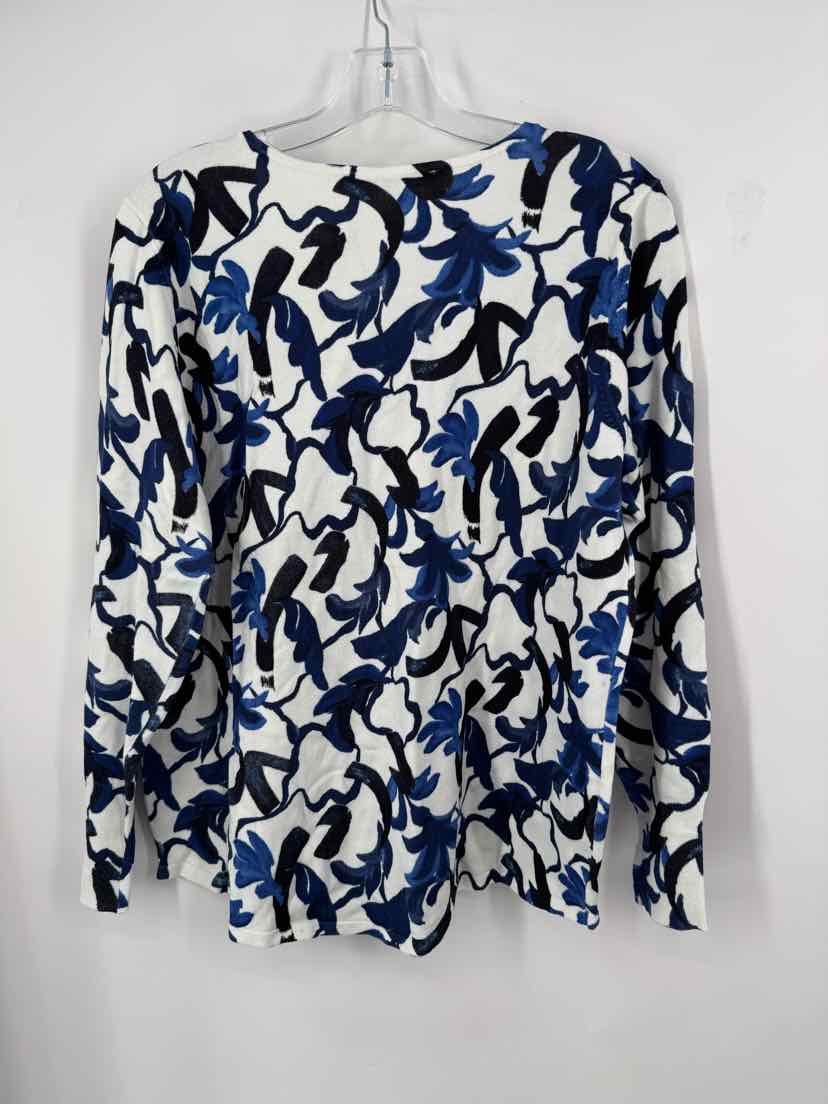 Size L Chico's Blue Print Sweater