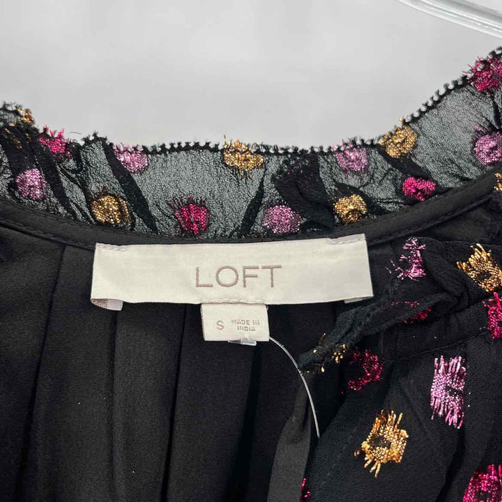 Size S LOFT Black Print Shirt