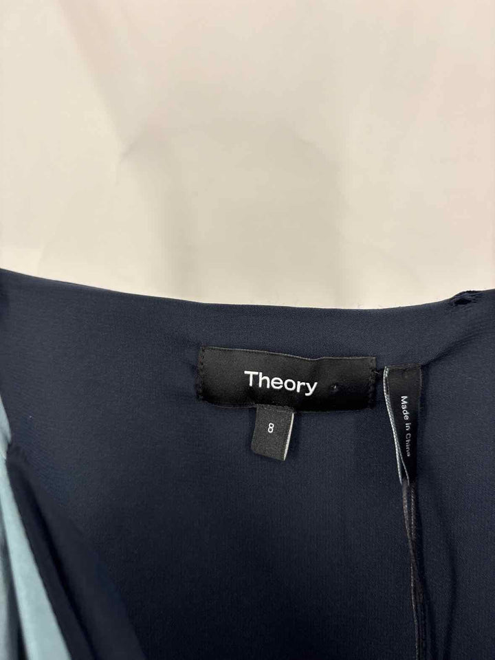 Size 8 THEORY Blue Satin Dress