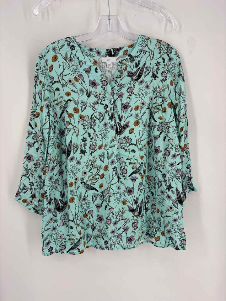 Size XS J JILL Green Print Shirt