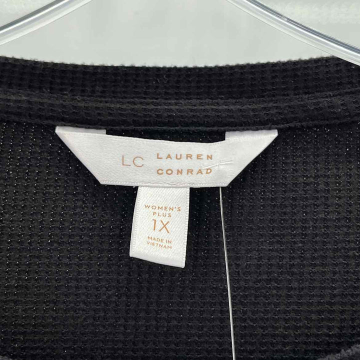 Size 1X LAUREN CONRAD Black Cotton Shirt