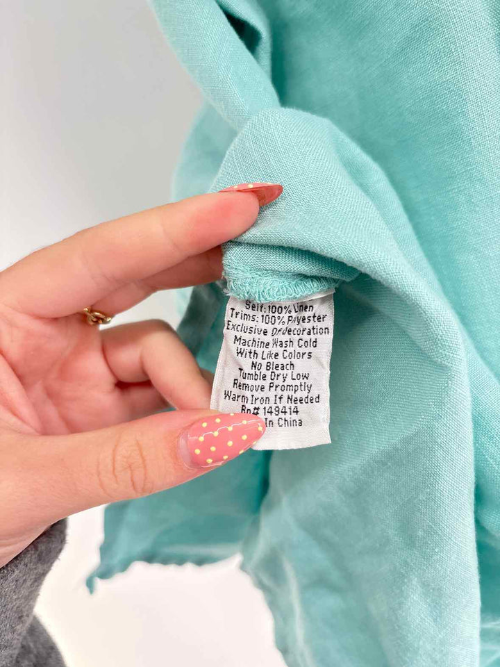 Size L Johnny Was Teal Shirt