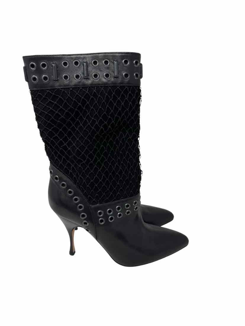 Shoe Size 38.5 BRIAN ATTWOOD Black Leather Boots