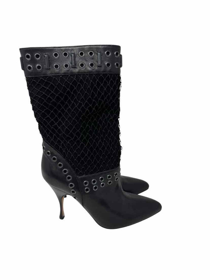 Shoe Size 38.5 BRIAN ATTWOOD Black Leather Boots