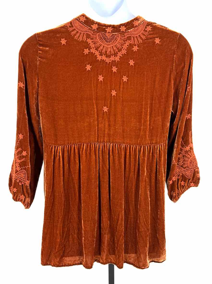 Size M Johnny Was Rust Velour Dress