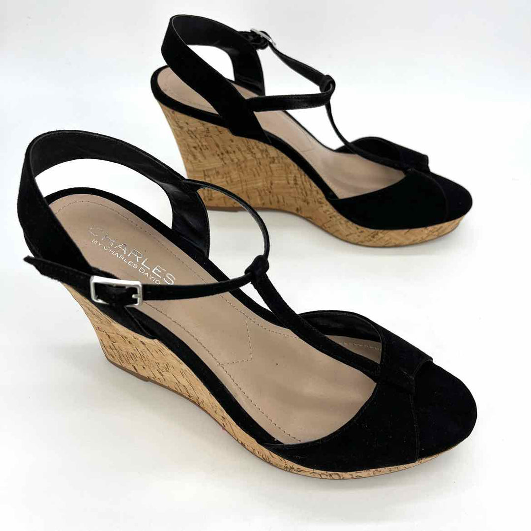 Shoe Size 10 CHARLES DAVID Black Sandals