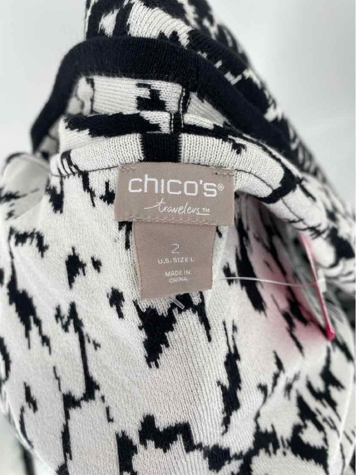 Size L Chico's Black/White Sweater