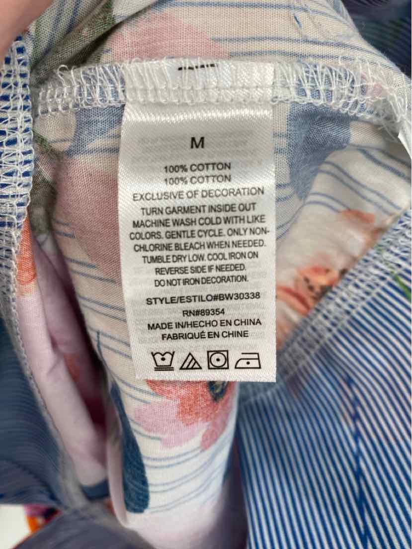 Size M Badgley Mischka Blue Shirt