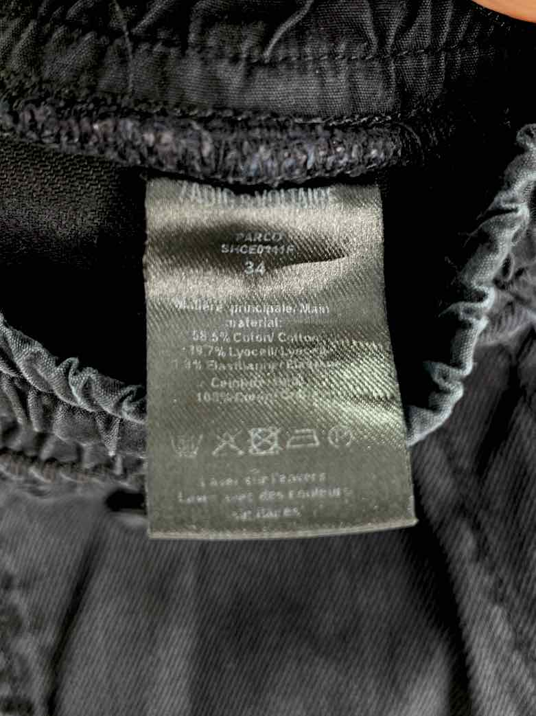 Size S ZADIG & VOLTAIRE DELUXE Black Pants