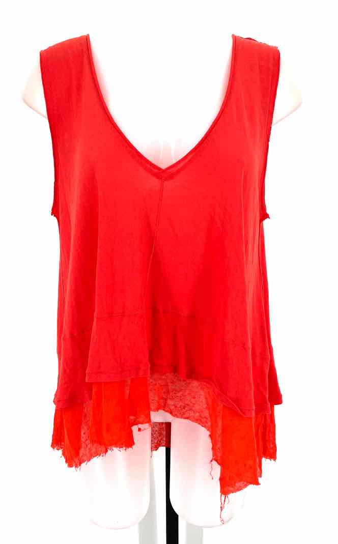 Size XS FREE PEOPLE Orange Cotton Shirt