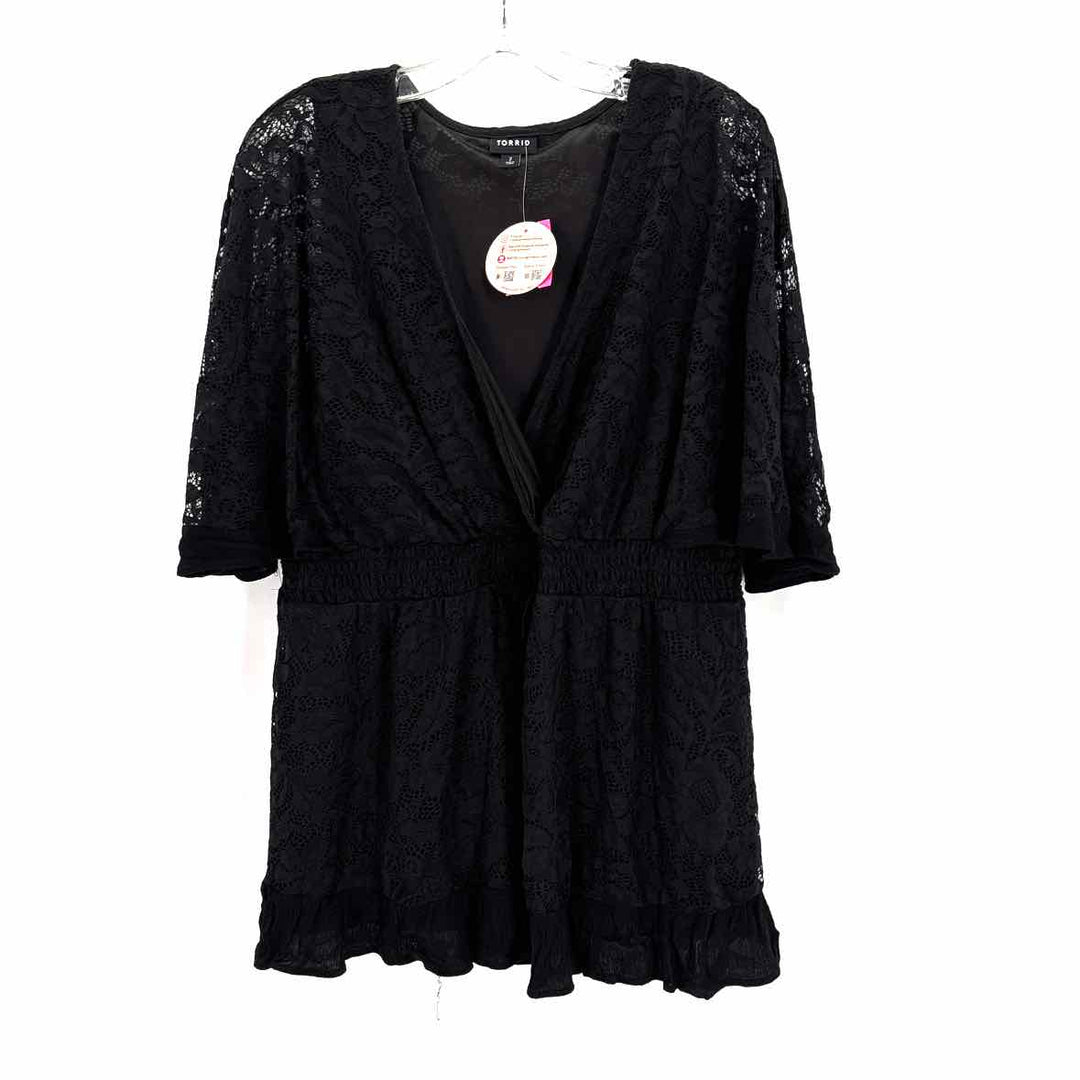 Size 2X Torrid Black Lace Shirt