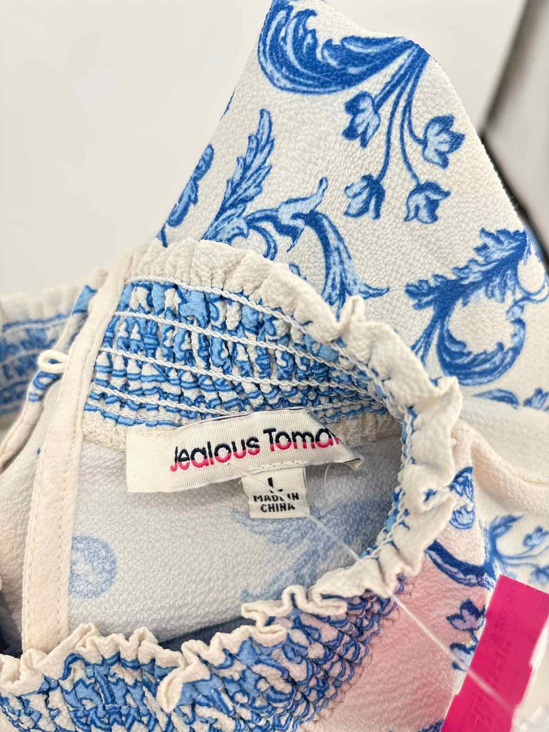 Size L JEALOUS TOMATO Blue Print Shirt