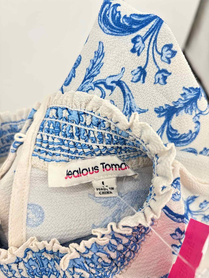 Size L JEALOUS TOMATO Blue Print Shirt