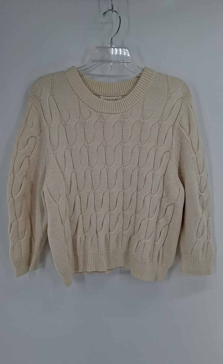 Size L TREASURE &amp; BOND Ivory Knit Sweater