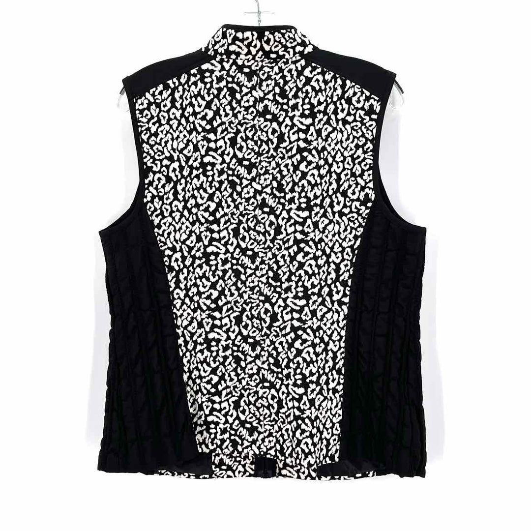 Size L Chico's Black Print Vest