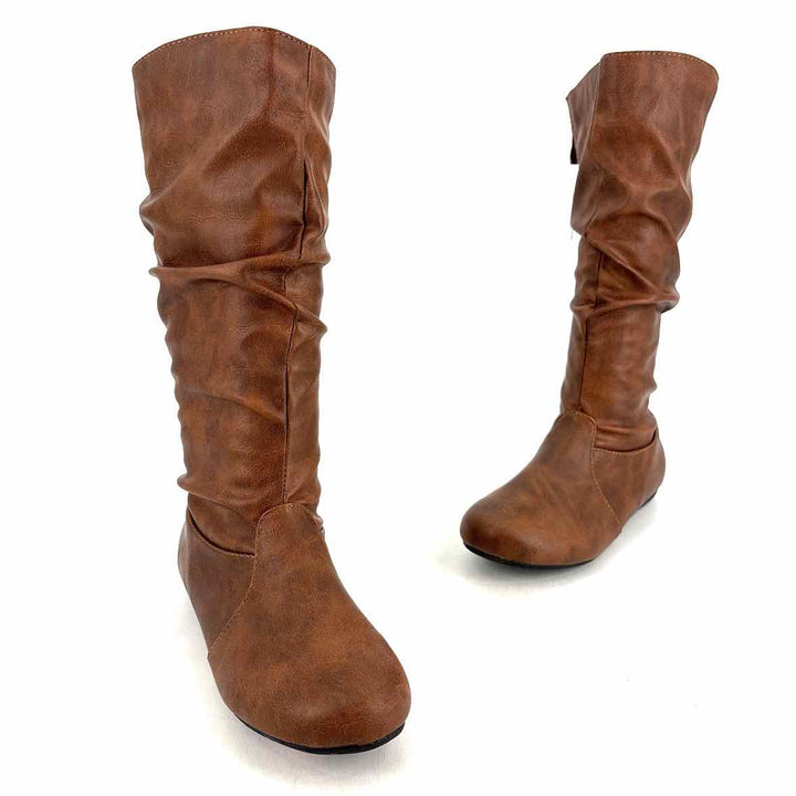 Shoe Size 6 Camel Faux Leather Boots