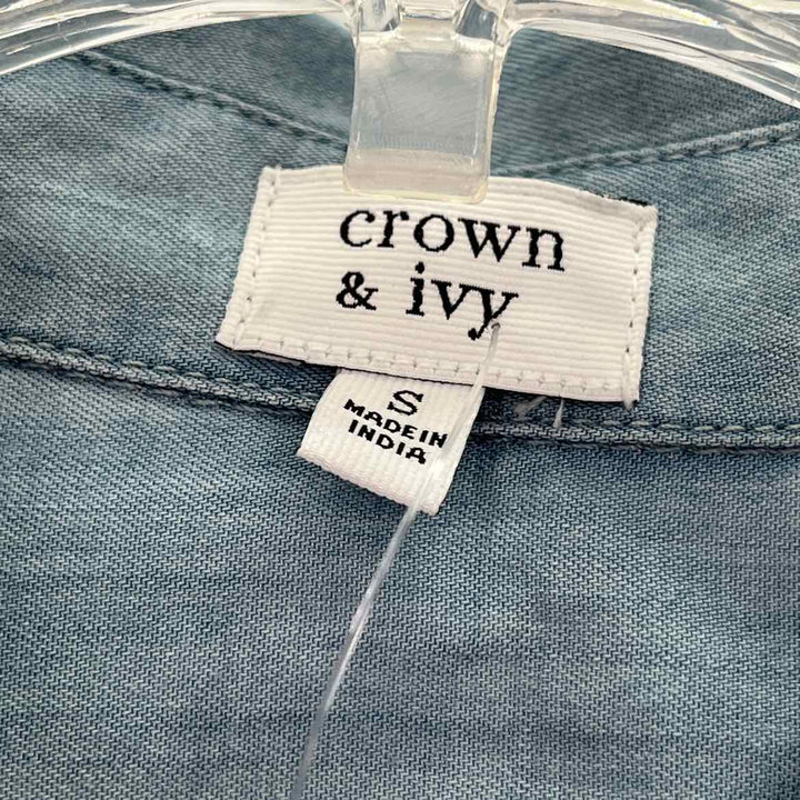 Size S CROWN & IVY Blue Shirt