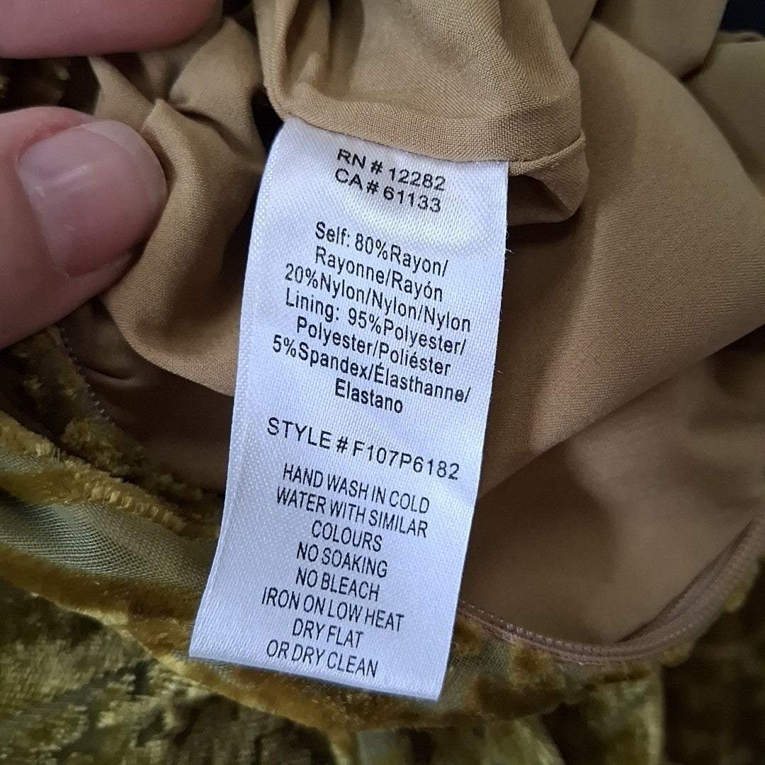 Size XS Mustard Velour Dress