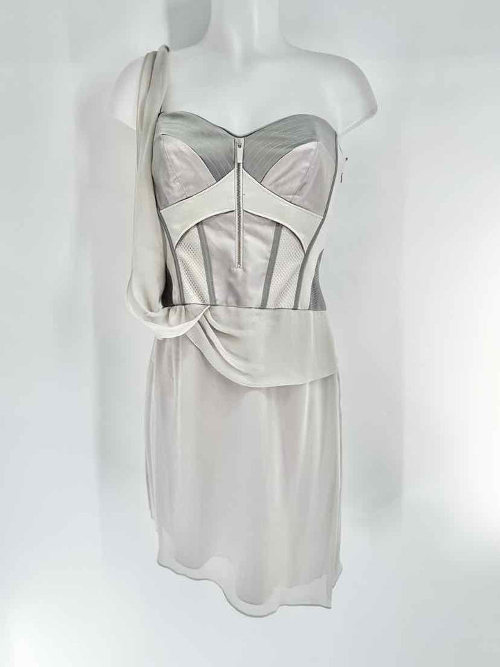Size 6 KAREN MILLEN Gray Sateen Dress