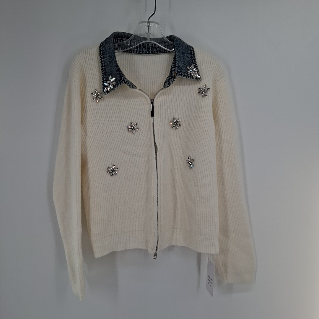 Size M Ivory Knit Cardigan