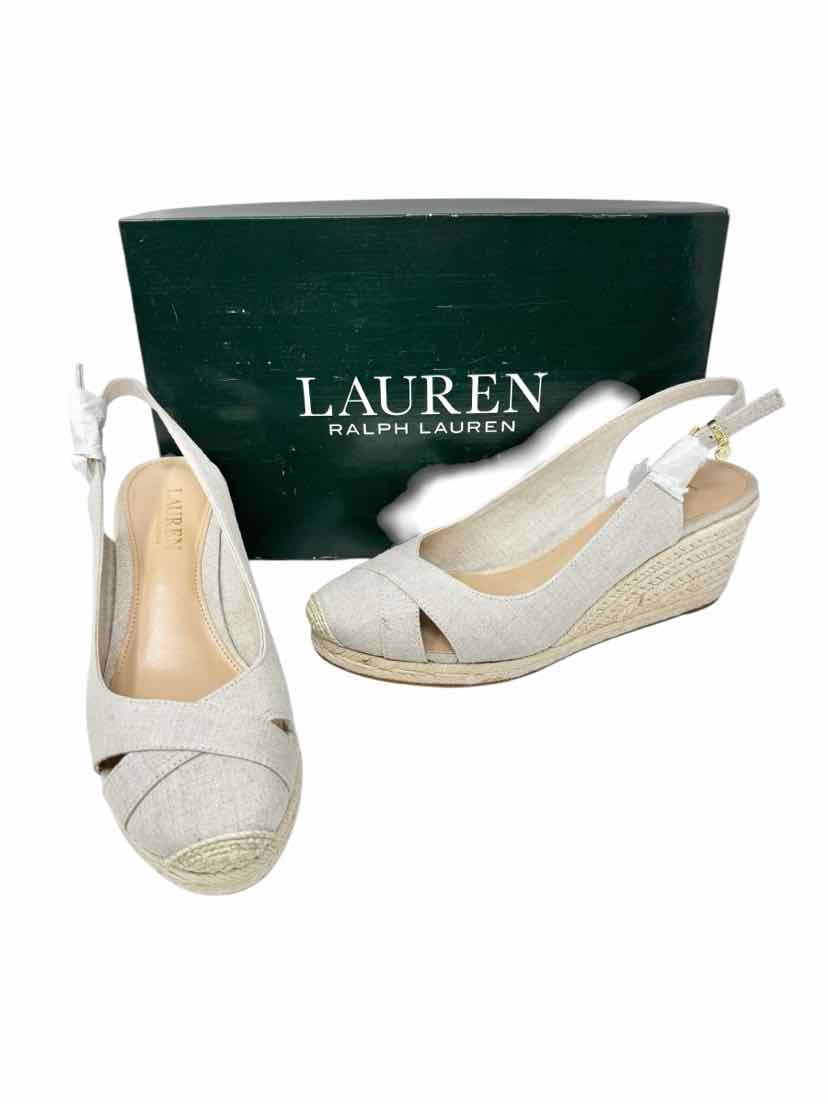 Shoe Size 7.5 RALPH LAUREN Tan Linen Sandals