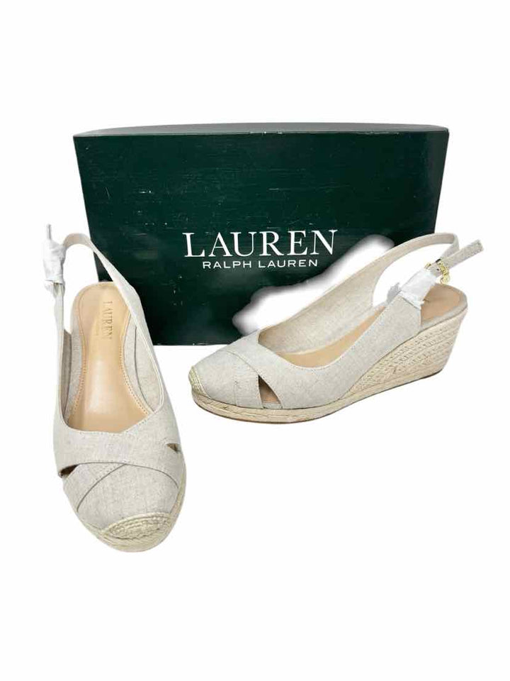 Shoe Size 7.5 RALPH LAUREN Tan Linen Sandals