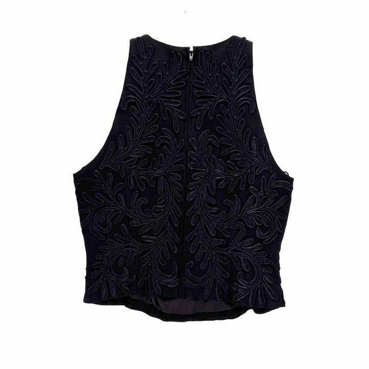 Size 12 CARMEN MARC VALVO Black Print Shirt