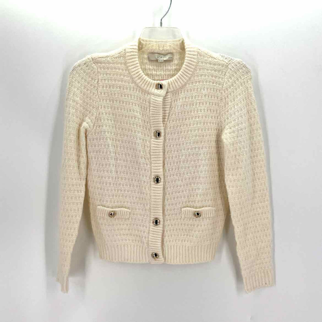 Size M Ann Taylor Ivory Cardigan