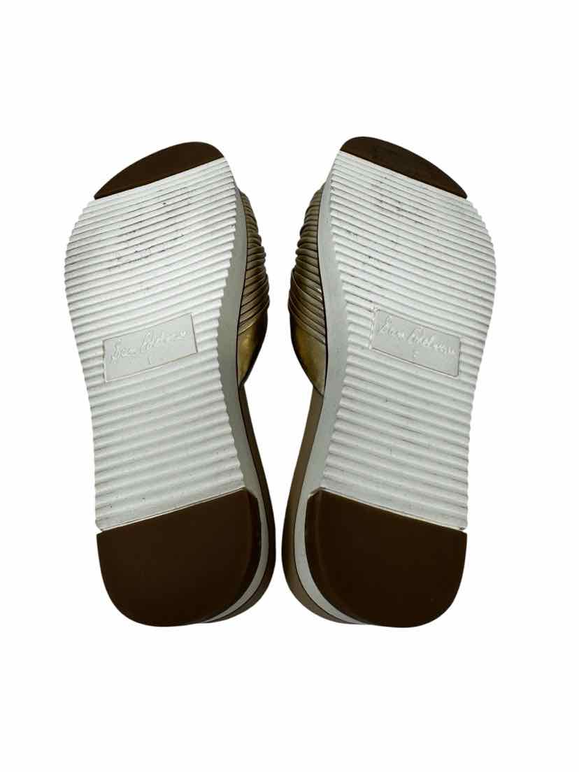 Shoe Size 8 Sam Edeleman Gold Leather Sandals