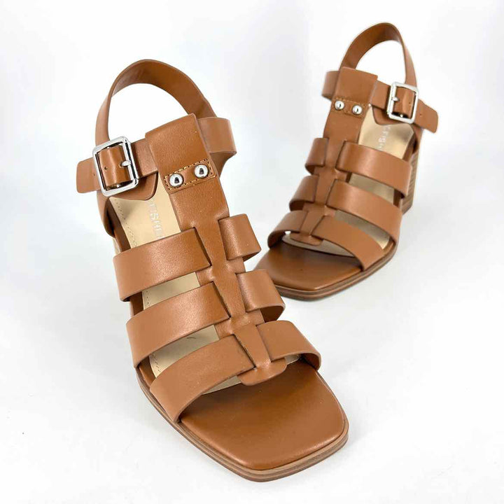 Shoe Size 6.5 MARC FISHER Camel Faux Leather Sandals