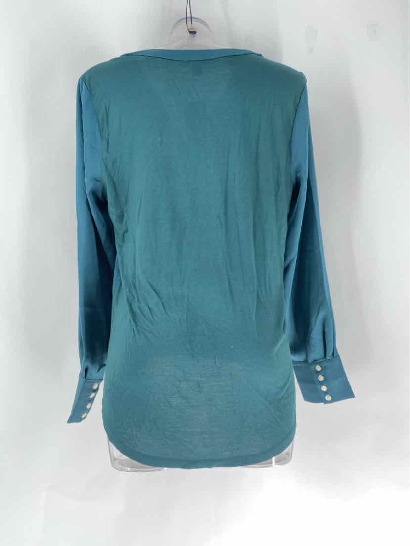 Size L Ann Taylor Green Silk Shirt