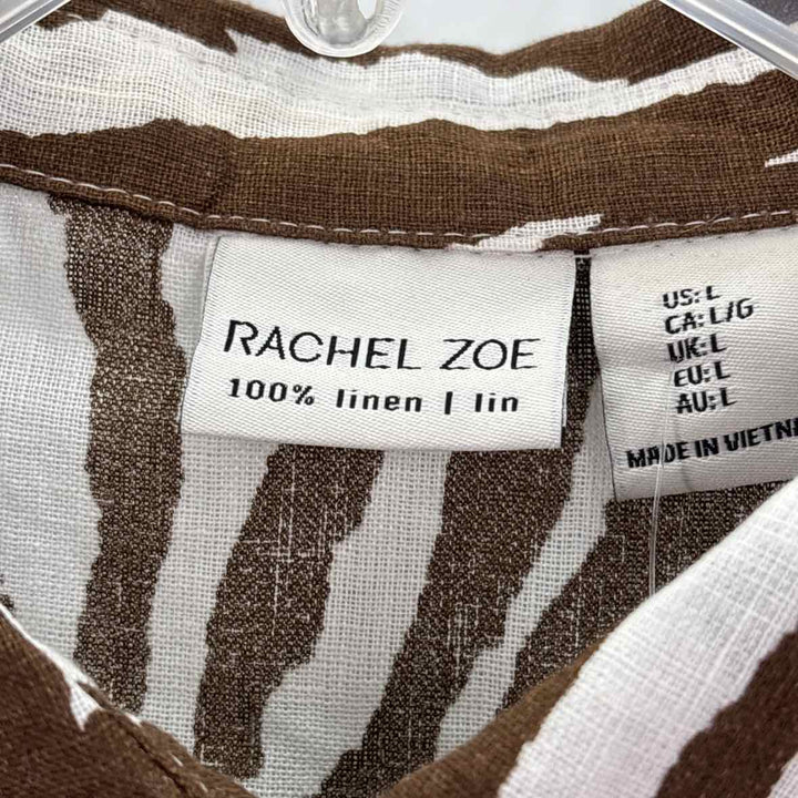 Size L RACHEL ZOE Multi-Color Linen Shirt