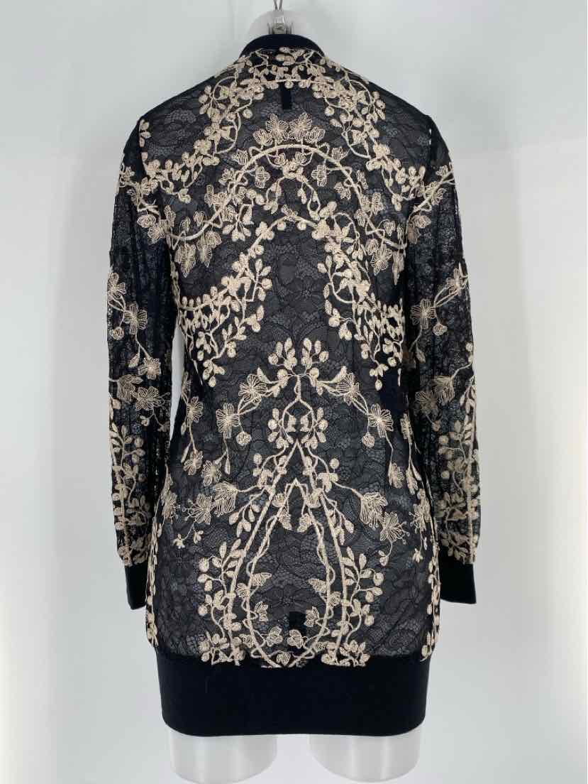 Size XXS BCBG Black Print Shirt