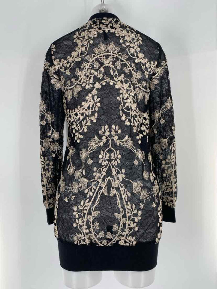 Size XXS BCBG Black Print Shirt