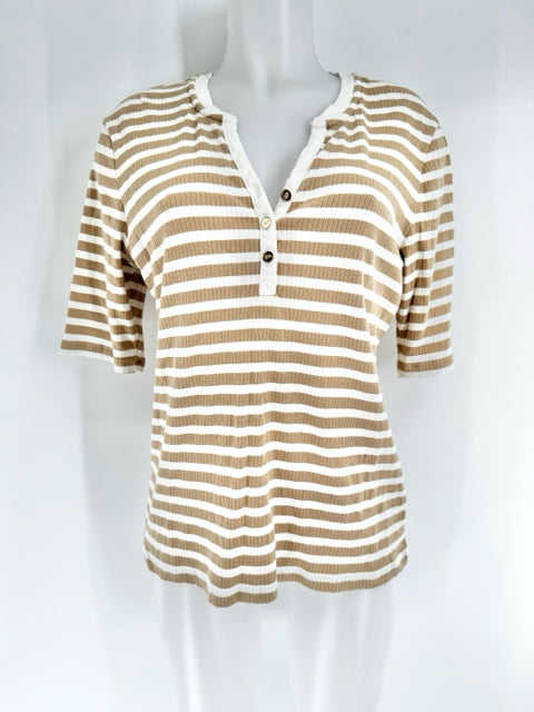 Size XL RALPH LAUREN Tan Cotton Shirt