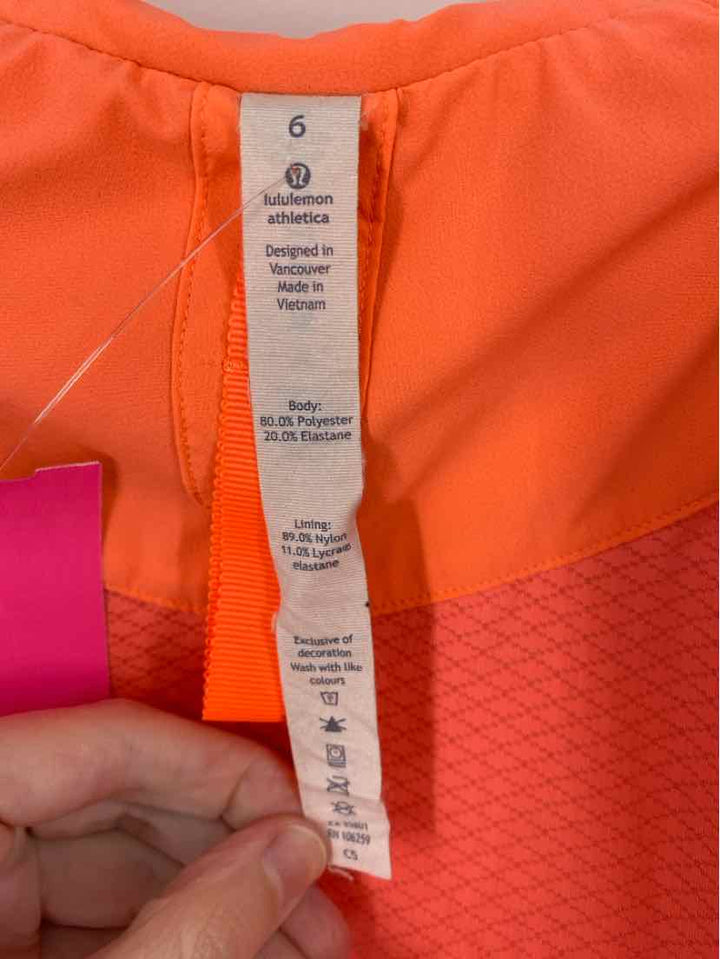 Size 6 Lululemon Orange Jacket