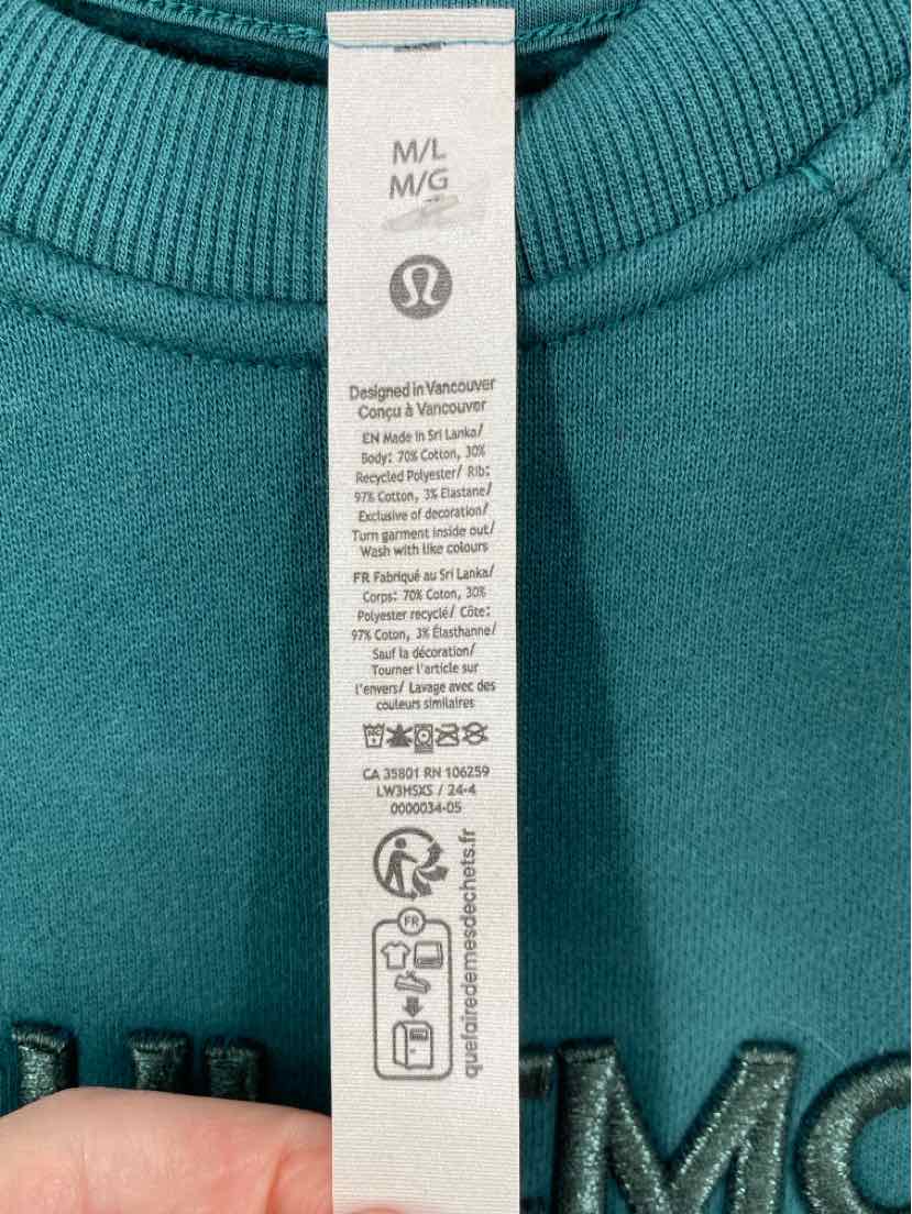 Size M/L Lululemon Green Sweater
