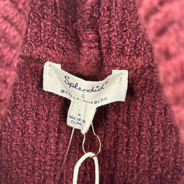 Size L Splendid Burgundy Knit Sweater