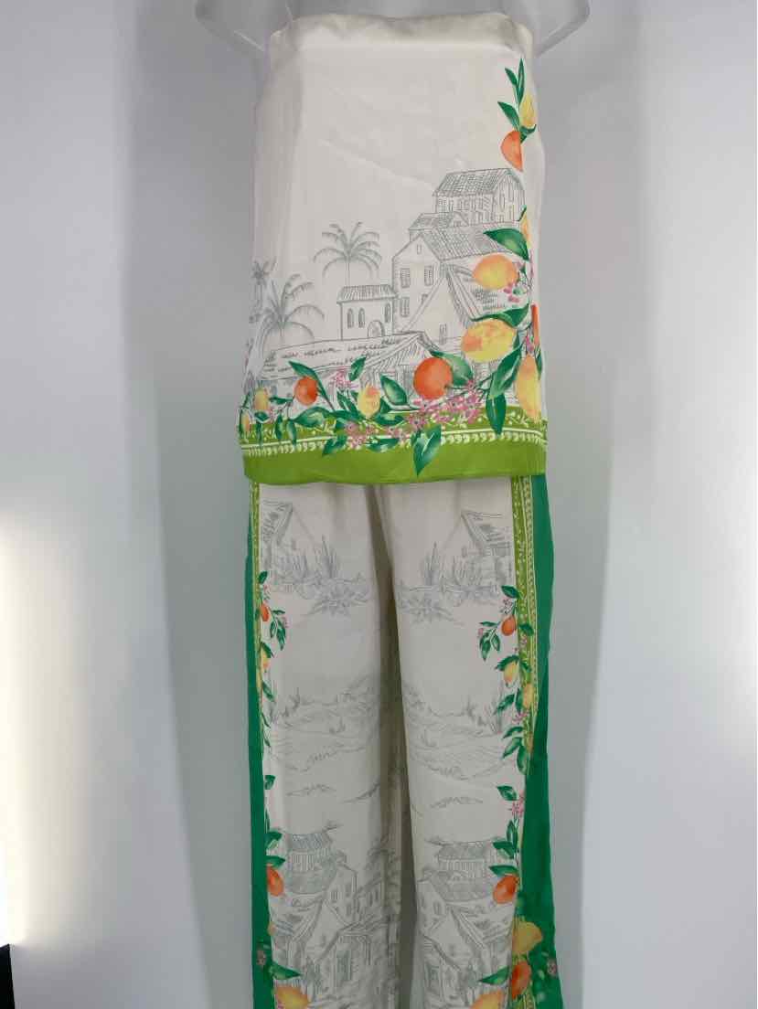 Size S CURRENT AIR Green Silk 2 PC Dress